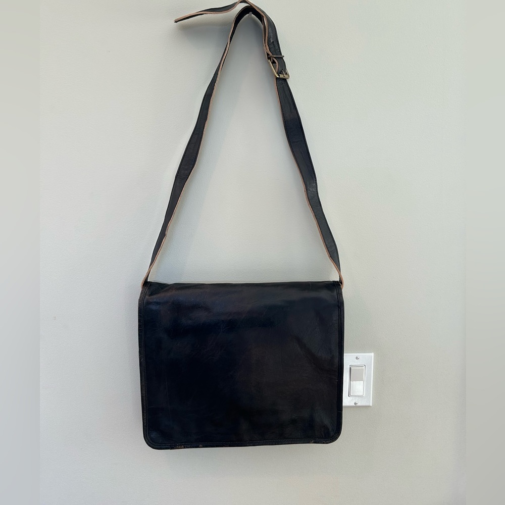 Leather Messenger-style Brief Case
